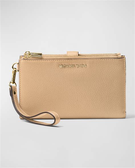 michael kors leather leather double zipped smartphone wristlet|Michael Michael Kors Adele Double.